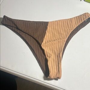 SHEIN Two-Tone Brown and Tan Bikini Bottoms